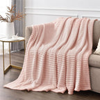 BEDELITE Fleece Throw Blanket for Couch – 3D Ribbed Jacquard Soft and Warm - Image 4