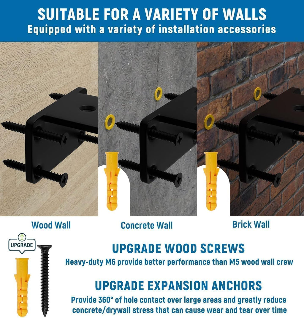 LEOPO 8 inch 12 Pack Floating Shelf Brackets, 1/5" Thick Hidden L Bracket