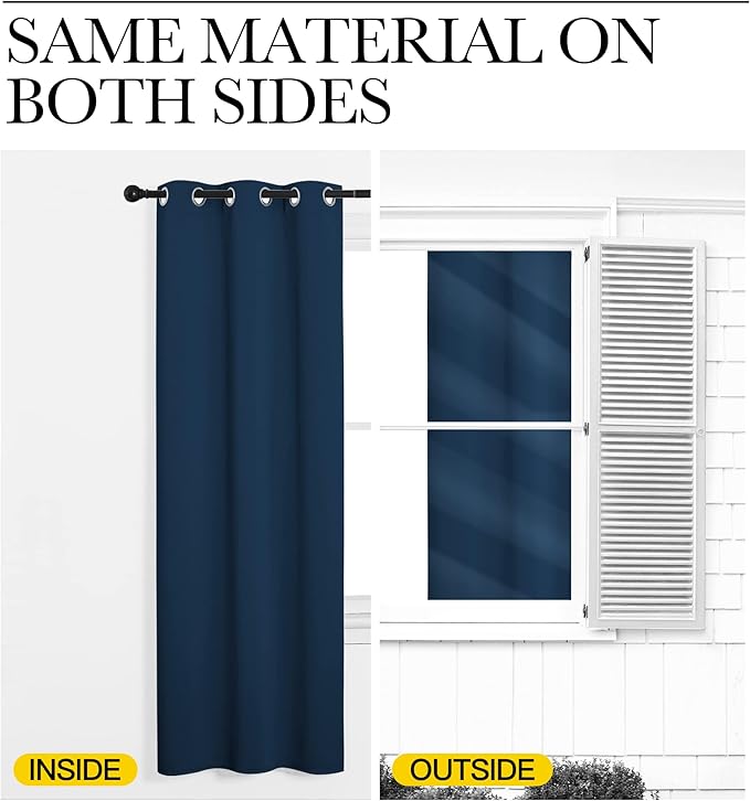 NICETOWN Moroccan Blue Blackout Curtains 102" Long - Image 6