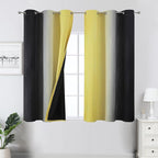 Estelar Textiler Black and Yellow Blackout Curtains 45 Inch Length, Full Light by ESTELARTEXTILER