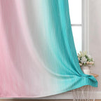 Estelar Textiler Pink and Teal Ombre Blackout Curtains 90 Inches Long 2 Panels - Image 6