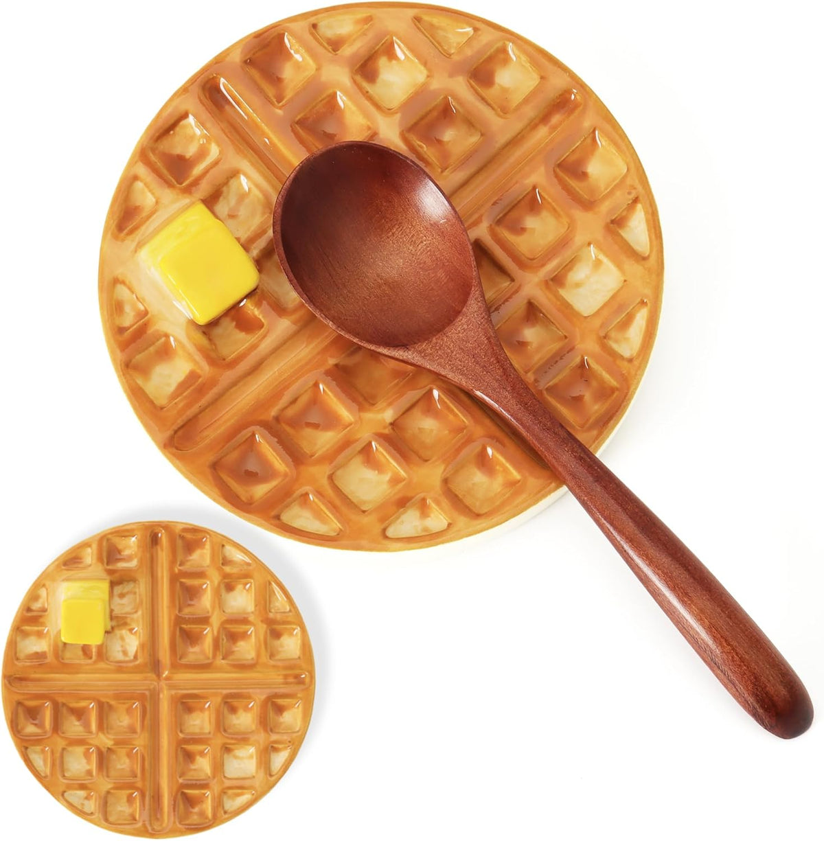 Waffle Spoon Rest for Stove Top Heart Cute Spoon Holder for Kitchen Counter