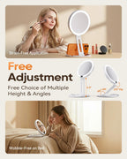 Travel Makeup Mirror with Lights - 1X/30X Magnifying Double Sided Mirror