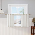 Nanspring Cream Linen Cafe Curtains 30 Inch Length Privacy Light Filtering Semi by Nanspring