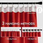 MIULEE Christmas Red Back Tab Blackout Curtain 96 Inch Long 2 Panels Set - Image 3