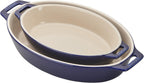 Staub Ceramic 2-piece Oval Baking Dish Set - Matte Black