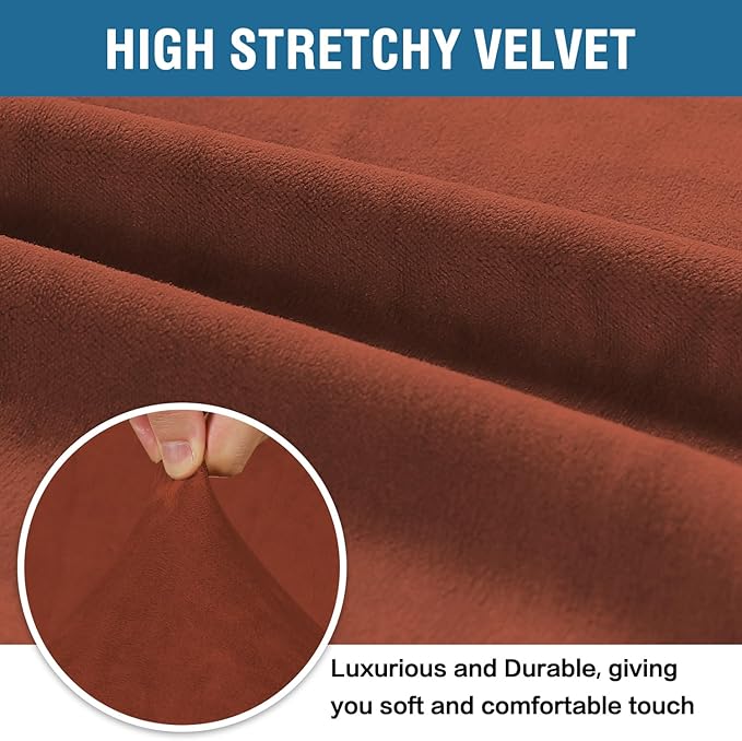 H.VERSAILTEX Stretch Velvet Armchair Cover Couch Covers 1 Cushion Chair - Image 3