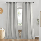 NICETOWN Linen Curtains for Windows 90 inch Long, Grommet Semi Sheer Vertical by NICETOWN