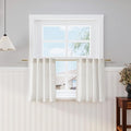 Nanspring Cream Small Linen Textured Curtains 24 Inch Length Light Filtering by Nanspring