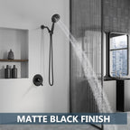 Aolemi Shower Faucet Set 8 Modes Head and Handle System Matte Black