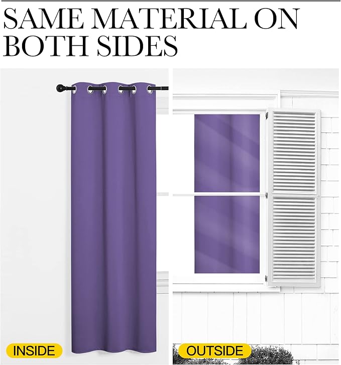 NICETOWN Window Curtain Panels, Thermal Insulated Solid Grommet Blackout - Image 6