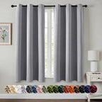 MIULEE Light Grey Blackout Curtains by MIULEE