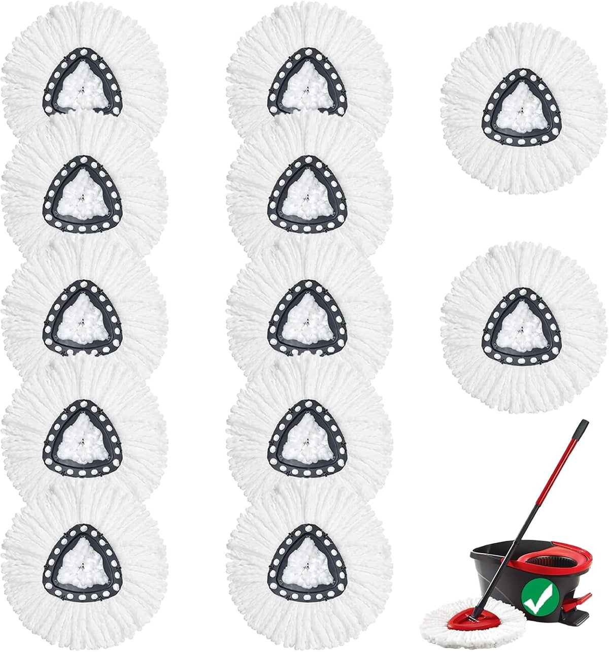 10Pack Spin Mop Replacement Heads,100% Microfiber,Household Floor Cleaning