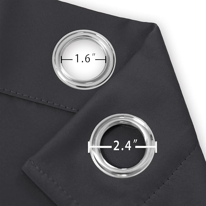 LEMOMO Dark Grey Thermal Blackout Curtains/38 x 84 Inch/Set of 2 Panels Room - Image 5