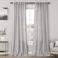 Nanspring Grey Linen Curtains 120 Inch Extra Long by Nanspring