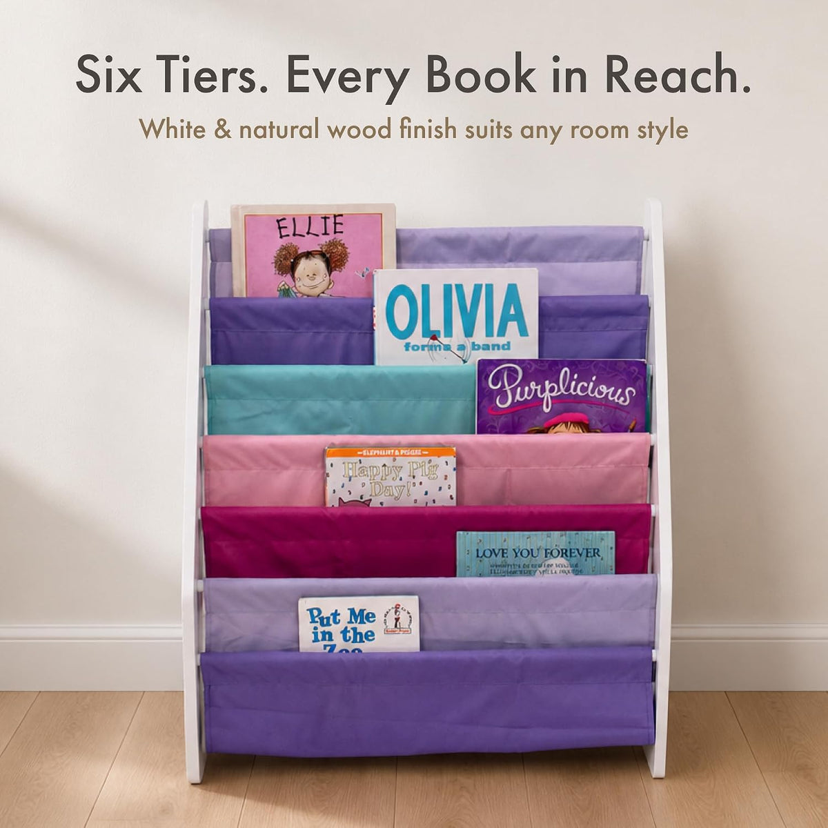 Humble Crew Kids Bookshelf, Montessori Front Facing Toddler Bookcase 4 Tier