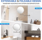 Auxmir 8" Double-Sided Wall-Mounted Makeup Mirror, 1X/30X Magnifying Mirror
