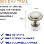 Ravinte Brushed Nickel Cabinet Knobs Zinc Drawer Knobs, 1-1/4 Inch, 30 Pack