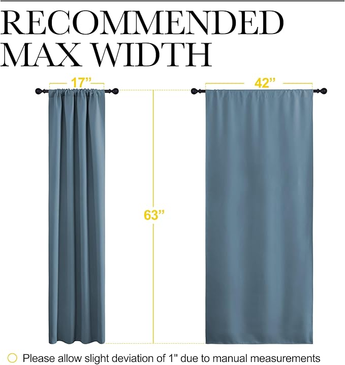 NICETOWN 2 Panels Blackout Curtains, Rod Pocket Thermal Insulated Curtains - Image 5