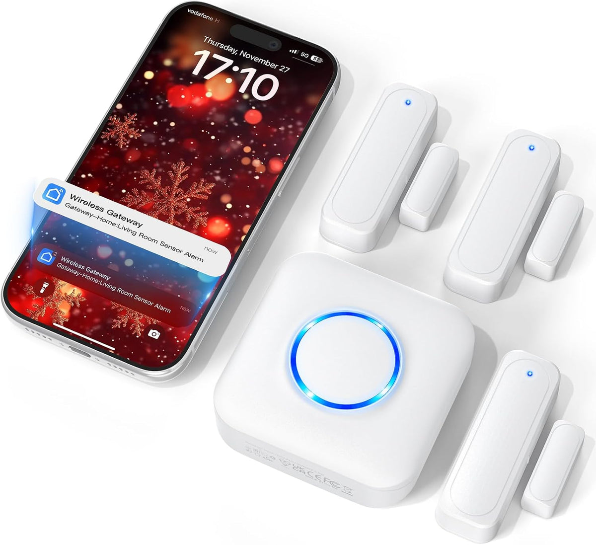 WiFi Door Sensor Chime, Smart Door Open Alert Window Sensor