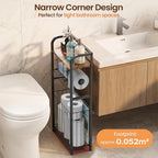 Freestanding Toilet Paper Holder Stand with Storage forSmall Bathroom Space