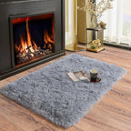 Soft Runner Rugs for Bedroom Hallways, 2x3 Grey Fluffy Shag Throw Area Rug Non - Image 4