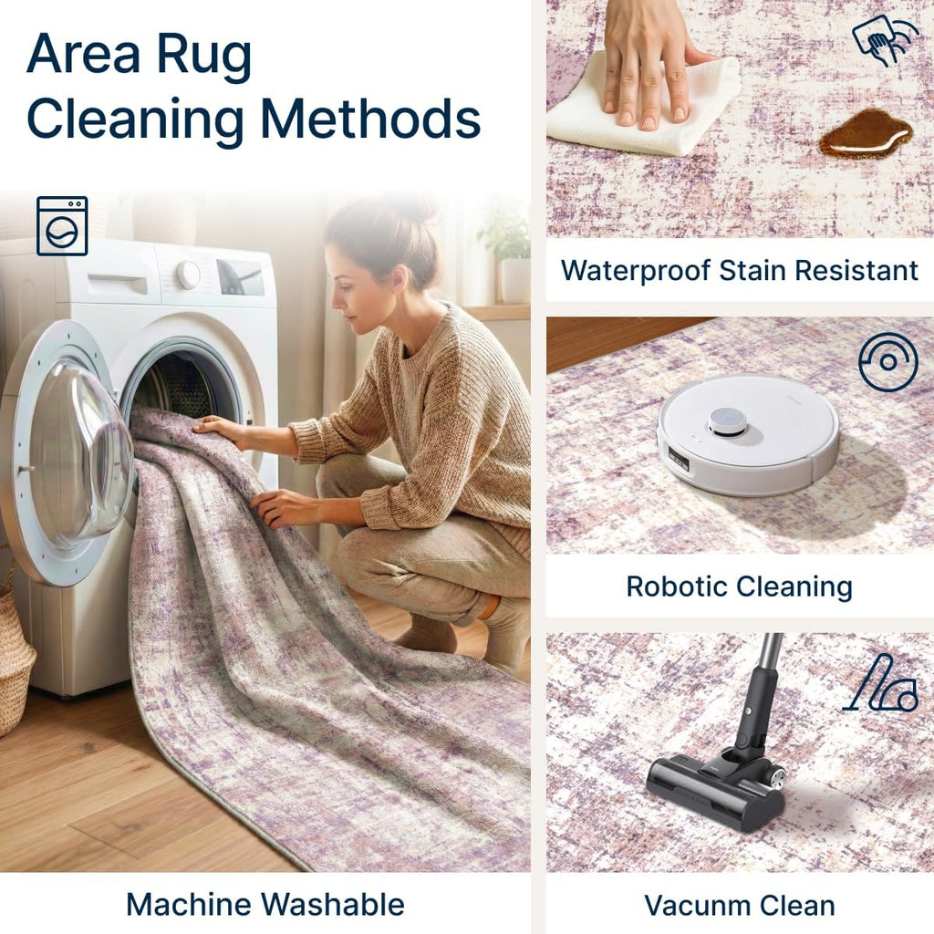 Abstract Area Rug 3x5 Ft Washable Rugs for Entryway Indoor