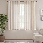 jinchan Belrose Linen Curtains for Bedroom Floral Curtains 63 Inch Length Linen - Image 2