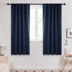 Deconovo Blackout Curtains, Thermal Insulated, W42 x L63 2 Panels, Back Tab by Deconovo