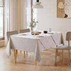 100% Linen Tablecloth for Rectangle Table with 4PCS Linen Napkins