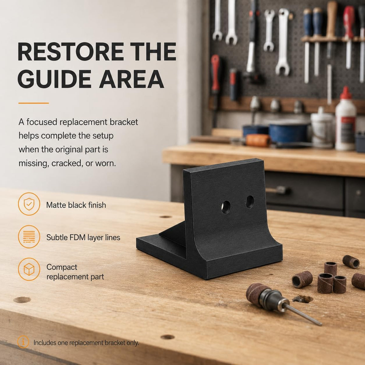 SplashNColor Location Guide Replacement Compatible with Ridgid EB44241 Spindle Sander - Screw-Mount Bracket Repair | Part B14 Locator Support for Bench Tool Maintenance