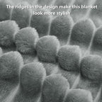 HIMEET Grey Ribbed King Size Blanket - Image 8