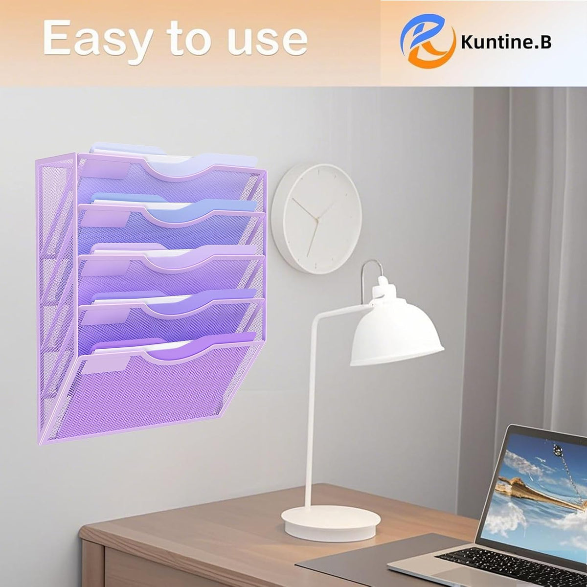 Kuntine.B Wall File Organizer Office Hanging Magazine Holder Wall File Organizer for Office Home