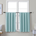 Simplebrand Ava Aqua Short 36 Inches Blackout Curtain 2 Panels Set, Half Window by Simplebrand