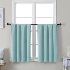 Simplebrand Ava Aqua Short 36 Inches Blackout Curtain 2 Panels Set, Half Window by Simplebrand