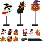 Interchangeable Halloween Christmas Tabletop Decor, Seasonal Home Decor