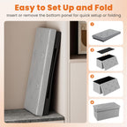 Sweetcrispy 30 Inch Folding Storage Ottoman Bench, Ottoman with Storage