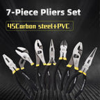 Vivicreate 7 Piece Pliers Set Heavy Duty Hand Tool Set with 8 Inch Groove Joint 8 Inch and 6 Inch Slip Joint 7 Inch Linesman 6 Inch Diagonal and Long Nose Pliers for Home Garage DIY Repair