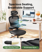 Marsail Ergonomic Office Chair with Lumbar Support, Home Office Desk Chair