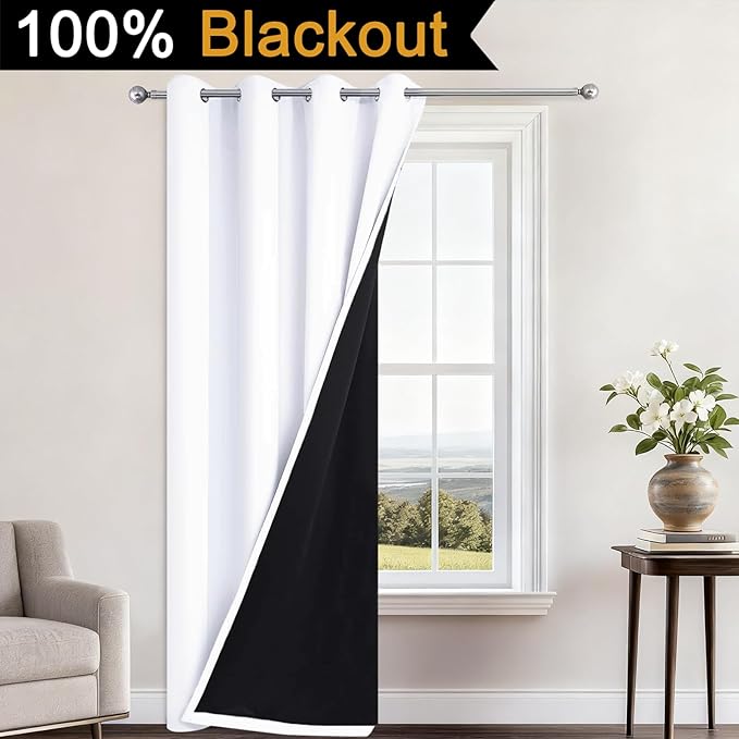 Yakamok 100% Blackout Curtains 84 Inches Long, 2 Thick Layers Heat and Full - Image 2