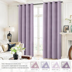 Yakamok Lilac 100% Blackout Curtains 63 Inches Long - Image 7