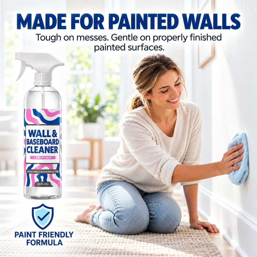 812 Wall & Baseboard Cleaner Spray – Safely Cleans Painted Walls, Baseboards, Ceiling Fans, Doors & More | Family & Pet Friendly | Made in America | 24oz.