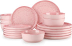vancasso Reveal 18-Piece Ceramic Dinnerware Set for 6, Plates and Bowls Set
