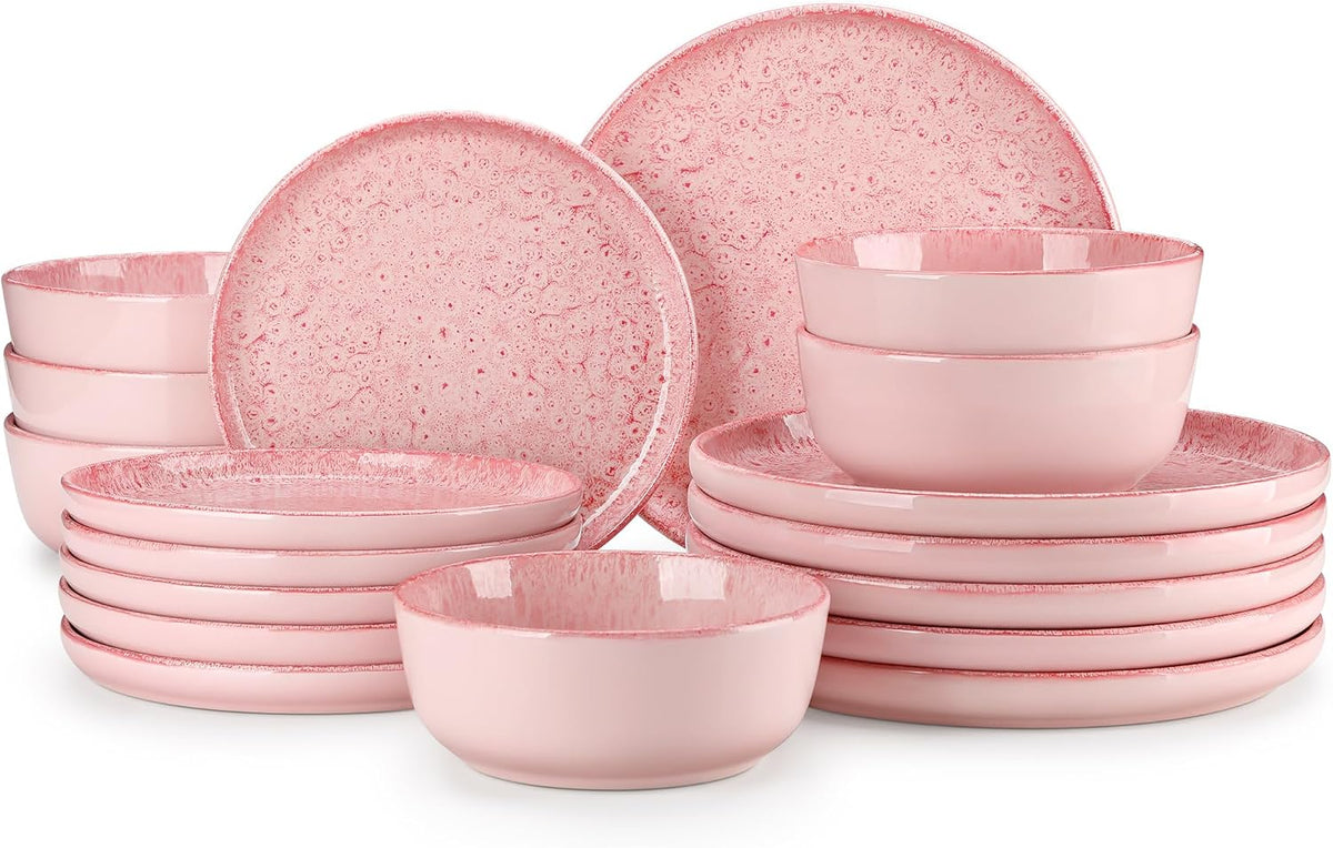 vancasso Reveal 18-Piece Ceramic Dinnerware Set for 6, Plates and Bowls Set