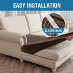 Couch Cover 3-Piece Elastic Velvet Couch Cushion Covers & Chaise Slipcovers - Image 5
