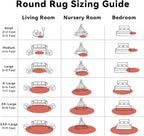 OLANLY Rust Red Round Rugs for Bedroom - Image 8
