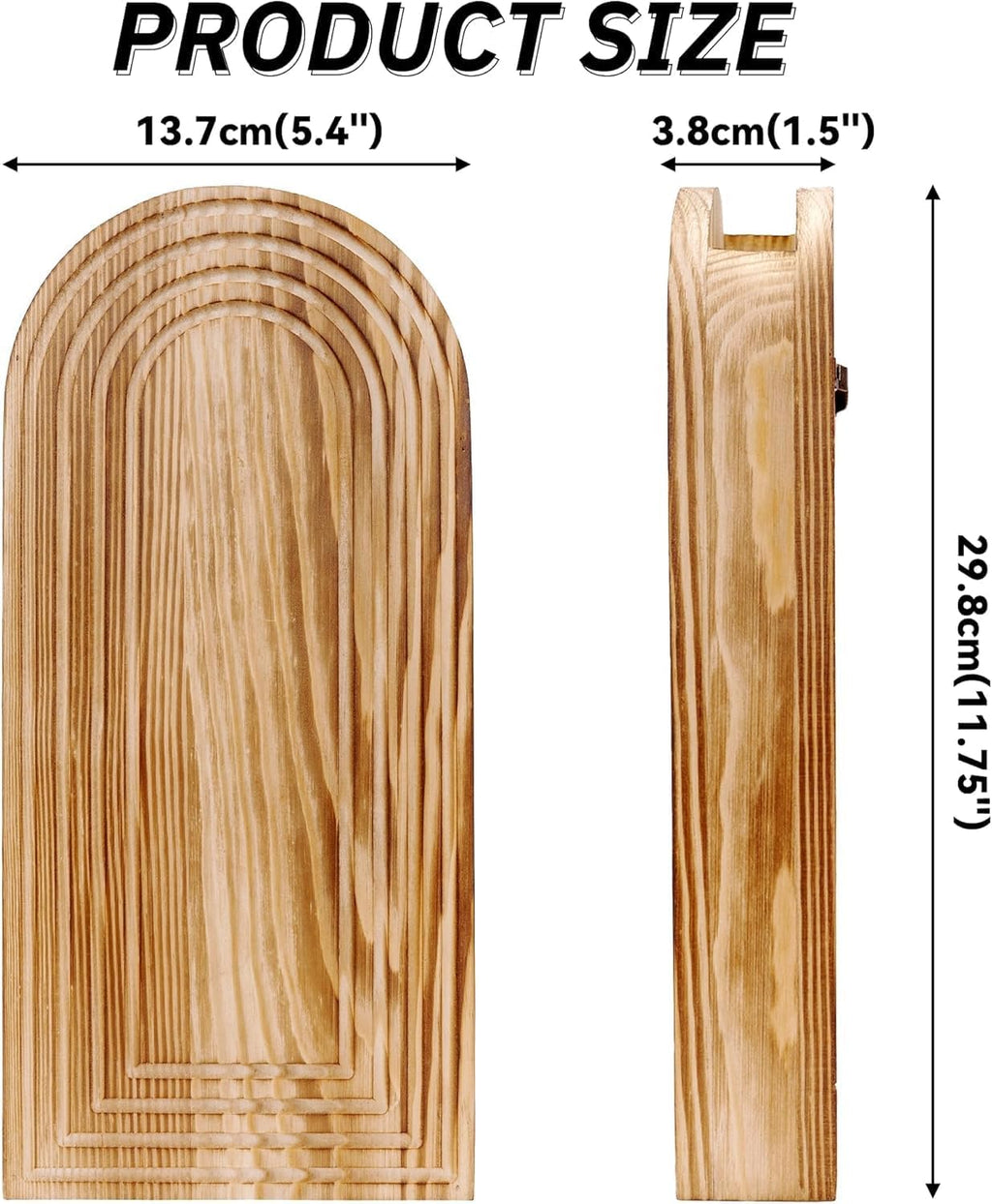2 Pack Wall Wooden Vases with Pampas Grass – Boho Decor for Living Room, Modern Farmhouse Entryway or Bathroom, Rustic Art for Home Decoration