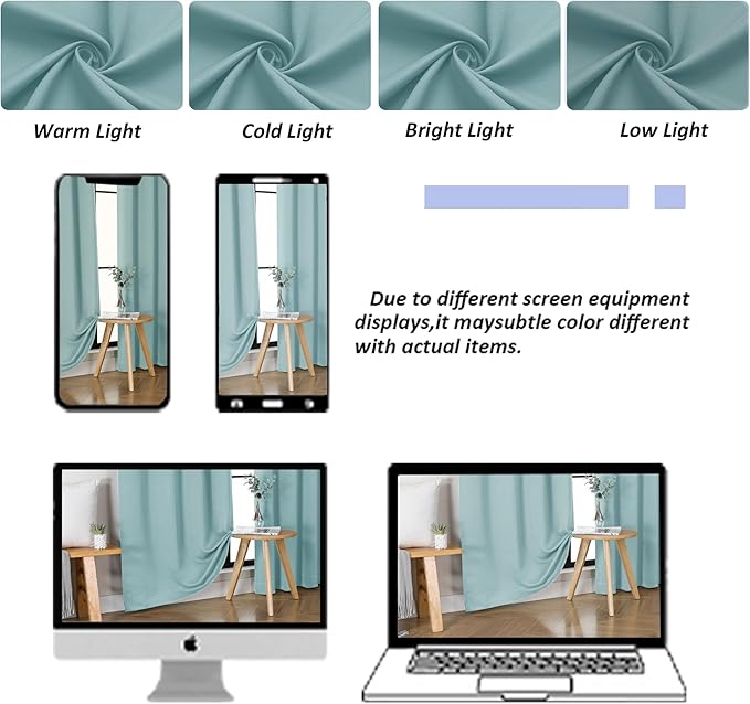 Simplebrand Ava Aqua Blackout Curtains - Image 9