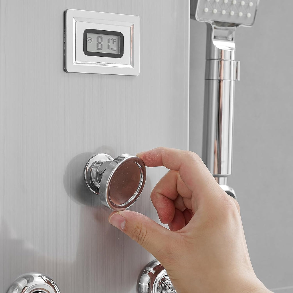 6 IN 1 Shower Panel Tower System Stainless Steel Wall Mounted