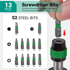 Adjustable Torque Screwdriver Set, 13-Piece 1/4" Hex Quick Release